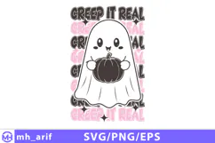 Retro Halloween Creep It Real SVG PNG T-shirt Design Product Image 1