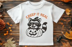 Creep It Real SVG PNG, Cute Halloween Raccoon Funny Clipart Product Image 2