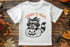 Creep It Real SVG PNG, Cute Halloween Raccoon Funny Clipart Product Image 2