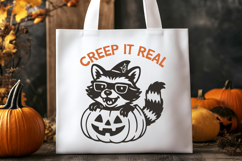 Creep It Real SVG PNG, Cute Halloween Raccoon Funny Clipart Product Image 3
