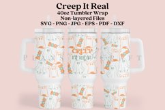 creep it real halloween 40oz quencher tumbler sublimation full wrap high resolution transparant background