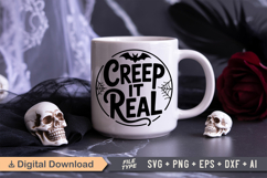 Creep It Real SVG File | Halloween Round Sign SVG Product Image 5