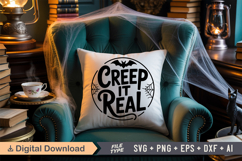 Creep It Real SVG File | Halloween Round Sign SVG Product Image 6