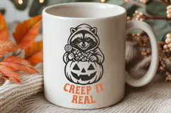 Creep It Real SVG | Cute Halloween Raccoon Fall PNG Print Product Image 2
