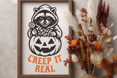 Creep It Real SVG | Cute Halloween Raccoon Fall PNG Print Product Image 3