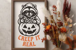 Creep It Real SVG | Cute Halloween Raccoon Fall PNG Print Product Image 3