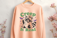 Funny Halloween Raccoon SVG, Cute Ghost PNG, Creep It Real Product Image 2