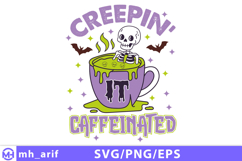 Halloween Coffee Hand-drawn SVG PNG T-shirt Design Product Image 1