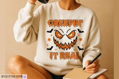 Creepin' It Real Halloween SVG PNG T-shirt Design Product Image 4