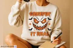 Creepin' It Real Halloween SVG PNG T-shirt Design Product Image 4
