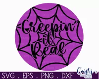 Farmhouse Halloween Round Sign, Creepin It Real Svg Product Image 2