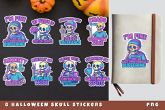 Sarcastic Skeleton Stickers | Funny Halloween Stickers PNG Product Image 1