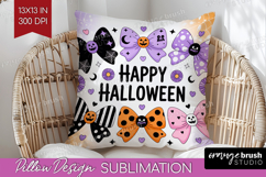 Creepy Bows Halloween Pillow Sublimation Spooky Season Cover Product Image 1