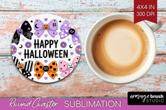 Creepy Bows Halloween Round Coaster Spooky Season Coaster Product Image 1