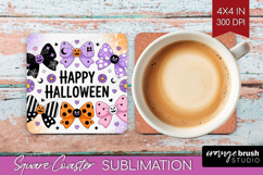 Creepy Bows Halloween Square Coaster Spooky Season Coaster Product Image 1