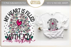 Creepy Christmas sublimation design - Christmas rib cage png Product Image 1