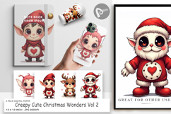 Creepy Cute Christmas Digital Paper Product Image 1