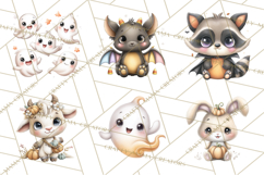 Creepy Cute Halloween Animals PNG, Kawaii Spooky Animals Product Image 9
