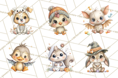 Creepy Cute Halloween Animals PNG, Kawaii Spooky Animals Product Image 1