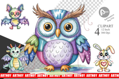 Creepy Cute Pastel Halloween Clipart Product Image 1