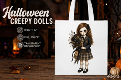 Schoolgirl Doll Black roses Gothic Halloween sublimation Product Image 1