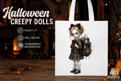 Schoolgirl Doll with Ghosts Gothic Halloween sublimation Product Image 1