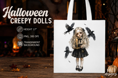 Schoolgirl Doll with Ravens Gothic Halloween sublimation Product Image 1
