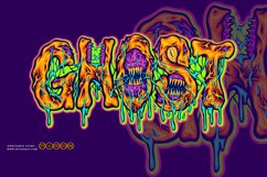 Creepy ghost word typeface with monster effect illustration Product Image 1