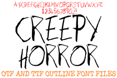 Creepy Horror Font Halloween Real Lettering Spooky Ink ABC 