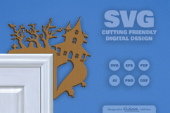 Creepy House Halloween Door Corner Product Image 3