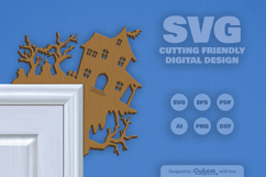 Creepy House Halloween Door Corner Product Image 1