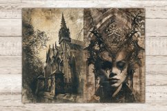 Creepy Junk Journal Paper, Vintage Photo Printable, GlamArtZhanna, Occult Ephemera, Cemetery Junk Journal Paper, Wiccan Picture Collage, Halloween Collage Sheet, Vintage Digital Photo, Old Postcards, Found Photo