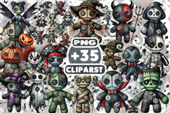Creepy Voodoo Doll Halloween Clipart | Spooky Horror PNG | Product Image 1