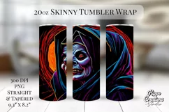 Creepy Nun Horror Tumbler Wrap - Halloween Tumbler Wrap Product Image 1