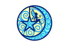 Papercut Crescent and Hanging Star with Fairy Layered Design Product Image 2