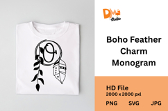 Boho Feather Charm Monogram Product Image 1