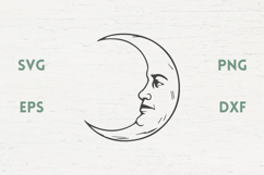 Medieval crescent Moon Face SVG Product Image 1