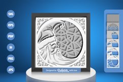 Crescent Moon Santa Clause White Layered Papercut Product Image 5