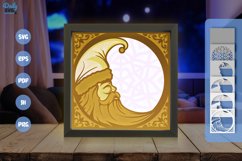 Crescent Moon Santa Clause White Layered Papercut Product Image 6