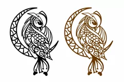 crescent owl paper cut template