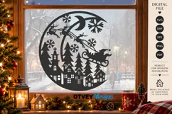 Christmas Santa Sleigh Winter Village Laser Cut SVG Product Image 3