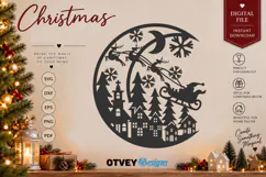 Christmas Santa Sleigh Winter Village Laser Cut SVG Product Image 2