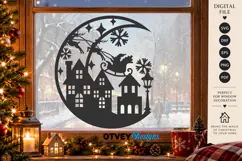 Christmas Santa Sleigh Winter Village Laser Cut SVG Product Image 2