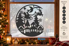 Christmas Santa Sleigh Winter Village Laser Cut SVG Product Image 3