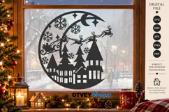 Christmas Santa Sleigh Winter Village Laser Cut SVG Product Image 3
