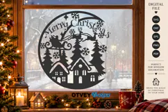 Christmas Santa Sleigh Winter Village Laser Cut SVG Product Image 3