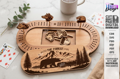 Cribbage Board Laser Cut|Board Game|Nature-Themed Engraving Product Image 1