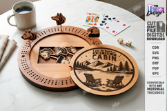 Cribbage Board Laser Cut|Board Game|Nature-Themed Engraving Product Image 1