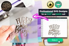 Furry and Bright | Christmas Dog SVG Sign | Door hanger Product Image 6