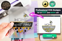 Home Sweet Home | Bee SVG Door Hanger Sign | Cricut file Product Image 5